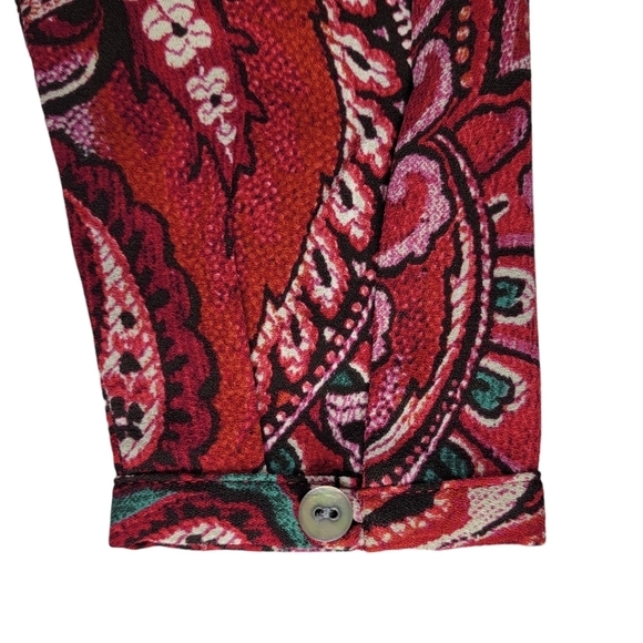 J Jill Pullover Blouse Size XS Paisley Tiered Layerd Long Sleeve Back Keyhole - Picture 5 of 12